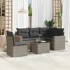 Image de vidaXL Salon de jardin 6 pcs avec coussins gris résine tressée