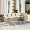 Image de vidaXL Salon de jardin avec coussins 6 pcs beige résine tressée