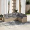 Image de vidaXL Salon de jardin avec coussins 6 pcs beige résine tressée