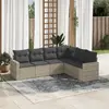 Image de vidaXL Salon de jardin 6 pcs avec coussins gris clair résine tressée