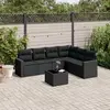 Image de vidaXL Salon de jardin 7 pcs avec coussins noir résine tressée