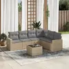 Image de vidaXL Salon de jardin avec coussins 7 pcs beige résine tressée