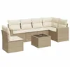 Image de vidaXL Salon de jardin avec coussins 7 pcs beige résine tressée