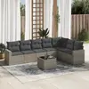 Image de vidaXL Salon de jardin 8 pcs avec coussins gris résine tressée