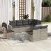 Image de vidaXL Salon de jardin 8 pcs avec coussins gris clair résine tressée