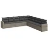 Image de vidaXL Salon de jardin 9 pcs avec coussins gris résine tressée