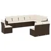Image de vidaXL Salon de jardin 10 pcs avec coussins marron résine tressée