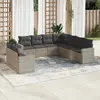 Image de vidaXL Salon de jardin 9 pcs avec coussins gris clair résine tressée