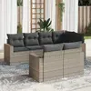 Image de vidaXL Salon de jardin avec coussins 7 pcs gris résine tressée