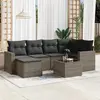 Image de vidaXL Salon de jardin avec coussins 7 pcs gris résine tressée