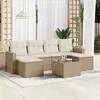 Image de vidaXL Salon de jardin avec coussins 7 pcs beige résine tressée
