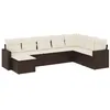 Image de vidaXL Salon de jardin 8 pcs avec coussins marron résine tressée