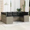 Image de vidaXL Salon de jardin 6 pcs avec coussins gris clair résine tressée