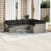 Image de vidaXL Salon de jardin avec coussins 10 pcs gris clair résine tressée