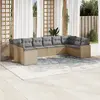 Image de vidaXL Salon de jardin avec coussins 10 pcs beige résine tressée