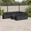 Image de vidaXL Salon de jardin 11 pcs avec coussins noir résine tressée