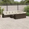 Image de vidaXL Salon de jardin et coussins 11 pcs marron résine tressée