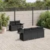 Image de vidaXL Salon de jardin 6 pcs avec coussins noir résine tressée