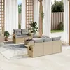 Image de vidaXL Salon de jardin avec coussins 6 pcs beige résine tressée