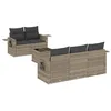 Image de vidaXL Salon de jardin 6 pcs avec coussins gris clair résine tressée