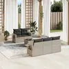 Image de vidaXL Salon de jardin 6 pcs avec coussins gris clair résine tressée