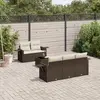 Image de vidaXL Salon de jardin avec coussins 6 pcs marron résine tressée
