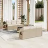 Image de vidaXL Salon de jardin avec coussins 7 pcs beige résine tressée