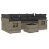 Image de vidaXL Salon de jardin avec coussins 7 pcs gris clair résine tressée