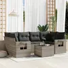 Image de vidaXL Salon de jardin avec coussins 7 pcs gris clair résine tressée