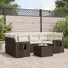 Image de vidaXL Salon de jardin avec coussins 7 pcs marron résine tressée