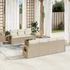 Image de vidaXL Salon de jardin avec coussins 8 pcs beige résine tressée