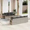 Image de vidaXL Salon de jardin 8 pcs avec coussins gris clair résine tressée