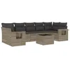 Image de vidaXL Salon de jardin 8 pcs avec coussins gris clair résine tressée