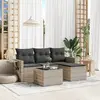 Image de vidaXL Salon de jardin 4 pcs avec coussins gris clair résine tressée