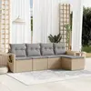 Image de vidaXL Salon de jardin avec coussins 5 pcs beige résine tressée