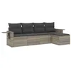Image de vidaXL Salon de jardin 5 pcs avec coussins gris clair résine tressée