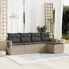 Image de vidaXL Salon de jardin 5 pcs avec coussins gris clair résine tressée