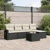 Image de vidaXL Salon de jardin 6 pcs avec coussins noir résine tressée