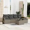 Image de vidaXL Salon de jardin 6 pcs avec coussins gris résine tressée