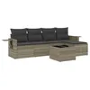 Image de vidaXL Salon de jardin 6 pcs avec coussins gris clair résine tressée