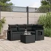 Image de vidaXL Salon de jardin 5 pcs avec coussins noir résine tressée