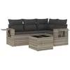 Image de vidaXL Salon de jardin 5 pcs avec coussins gris clair résine tressée