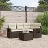Image de vidaXL Salon de jardin avec coussins 5 pcs marron résine tressée
