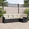 Image de vidaXL Salon de jardin 5 pcs avec coussins noir résine tressée