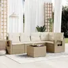 Image de vidaXL Salon de jardin avec coussins 6 pcs beige résine tressée