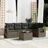 Image de vidaXL Salon de jardin 6 pcs avec coussins gris résine tressée