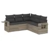 Image de vidaXL Salon de jardin 5 pcs avec coussins gris clair résine tressée