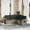Image de vidaXL Salon de jardin 5 pcs avec coussins gris clair résine tressée