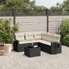 Image de vidaXL Salon de jardin 6 pcs avec coussins noir résine tressée