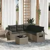 Image de vidaXL Salon de jardin 6 pcs avec coussins gris résine tressée